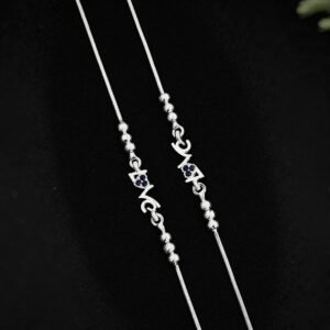 Delicate Silver Love Anklet - Designer & Lightweight for Daily Style. - Image 2